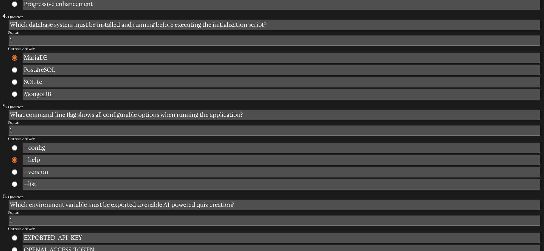 Elenchus edit quiz page