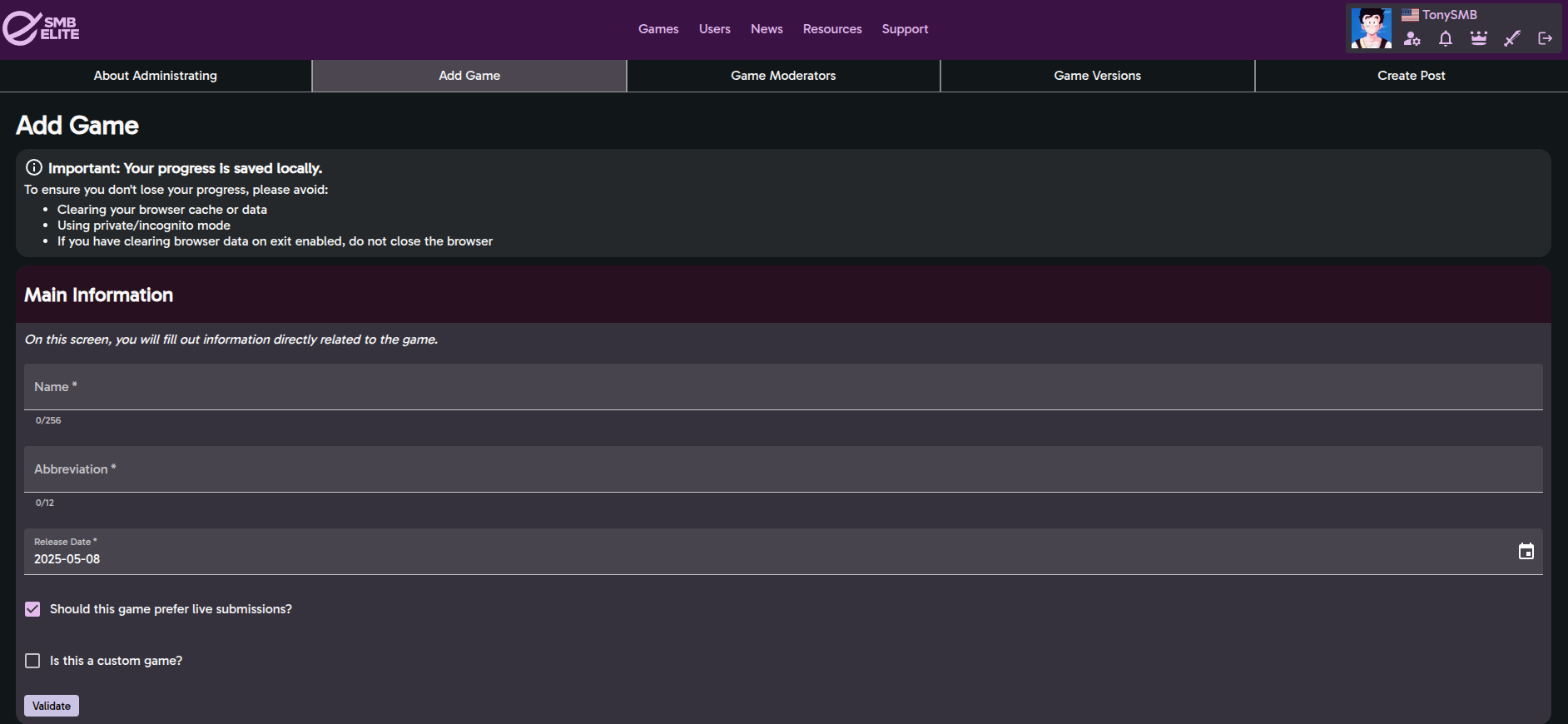 SMBElite admin panel