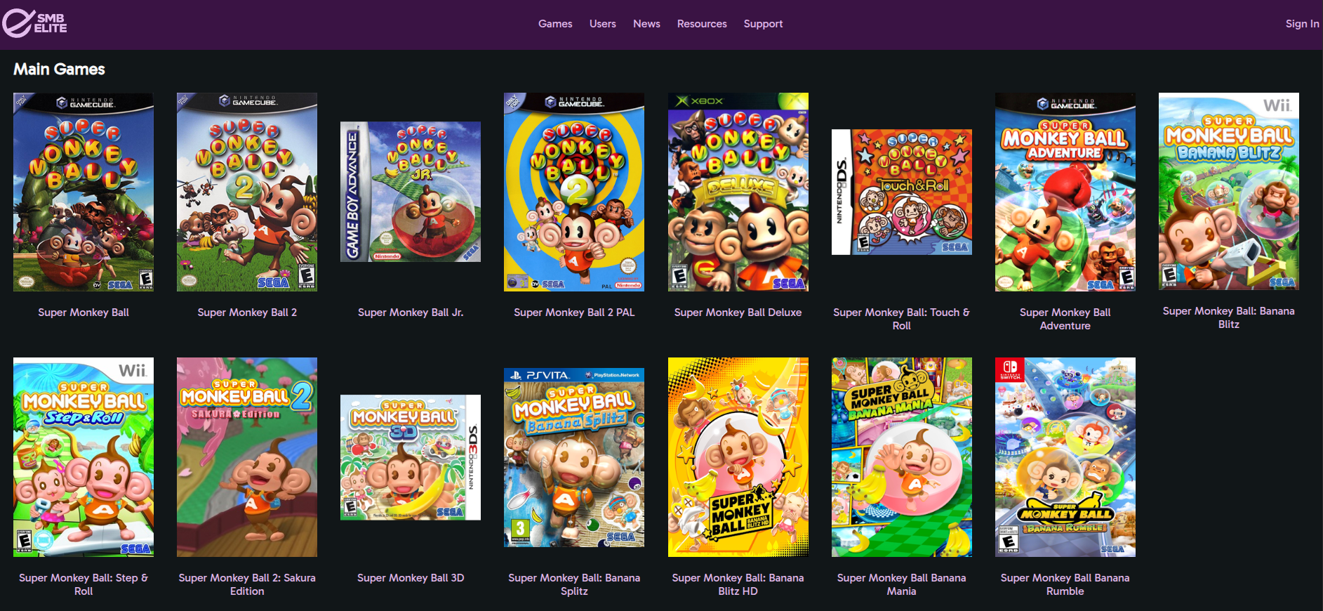 SMBElite games page