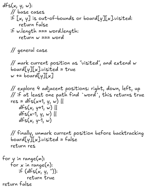 Word Search naive approach