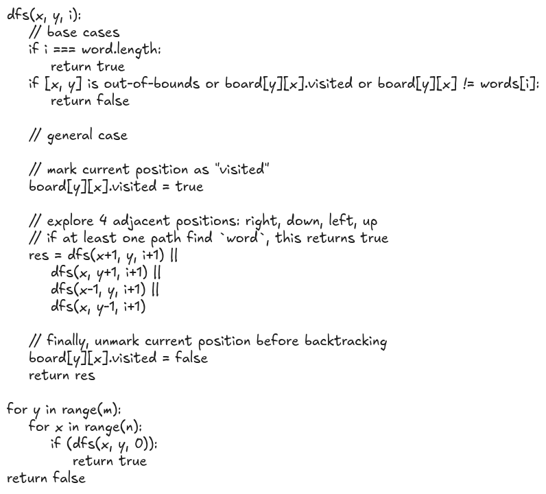Word Search solution